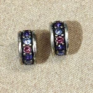 🆕Listing! Two Brighton Crystal Voyage spacers in Purple Narrow beads Retired